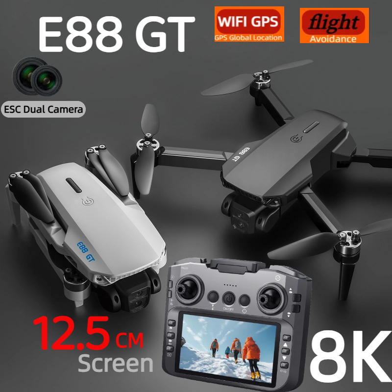 Jjrc Drone X12 - E88GT Drone 8K Profesyonel HD 360